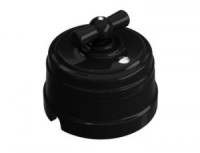 МЕЗОНИНЪ выкл. ОУ перекрест. поворот. с рамкой  (1 кл) 10А ЧЕРНЫЙ фарфор GE70402-05