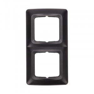 KRANZ DEA Рамка 2 мест. (горизонт.) Черный Металлик KR-78-0346