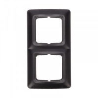 KRANZ DEA Рамка 2 мест. (горизонт.) Черный Металлик KR-78-0346