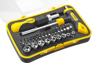 Набор STAYER "MASTER" "ТECHNO": Отвертки реверсивная, Т-образная отвертка-битодержатель, адаптер для