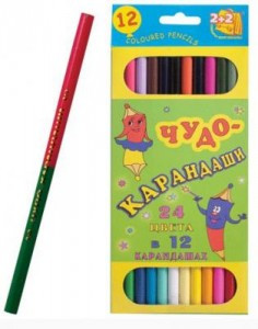 Карандаши двухцветные 2+2 "Чудо карандаши", 12 шт./24цв. 180244
