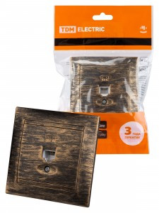 TDM Лама роз. СУ RJ11 телефонная  старинное серебро SQ1815-0656