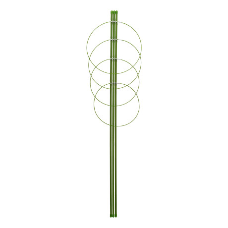 Поддержка для растений круглая H 120 см, металл в пластике, 4 кольца Palisad