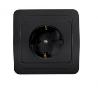 ASD/InHome CLASSICO роз. СУ 1 мест. 16А черн. (земля, керам. осн.) 2028B