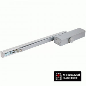 Доводчик дверной БУЛАТ PROFI ДД 802/5 BH-S (25-120 кг) серебро со скольз.тягой, морозостойкий 10)
