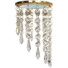 Ecola GX53 H4 5343 св-к Круг с продолгов.хруст.Подвес под скос Прозр./Золото 350x110 ST53RVECB (10!)