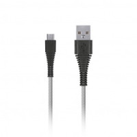 Дата-кабель USB(A)шт. - microUSBшт. Smartbuy, &quot;карбон&quot;, прочный, 1.0 м, 2А, бел (iK-10n-2 white)