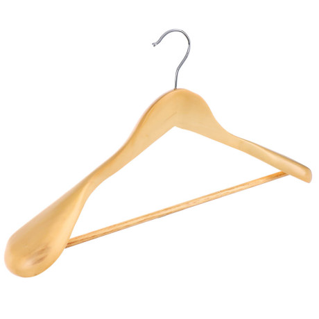 Вешалка для одежды тм VETTA, 45x5,5см, деревянная, широкие плечи, хром, цвет светлое дерево