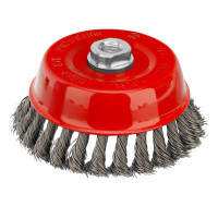 Щетка для УШМ, 125 мм, М14, &quot;чашка&quot;, крученая проволока 0.5 мм Matrix