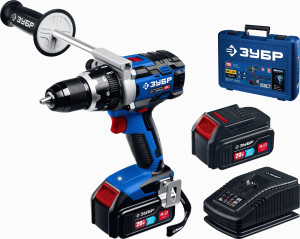 ЗУБР дрель-шуруповерт бесщеточная Т7, 20В, 100Нм, 2 АКБ (4Ач), кейс, DB-211-42