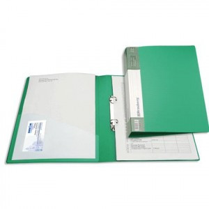 Папка 2 кольца BRAUBERG "Contract", 35мм, зеленая, до 180 листов, 0,9мм