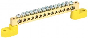 IEK шина PE "земля" на двух угловых изол ШНИ-8х12-14-У2-Ж