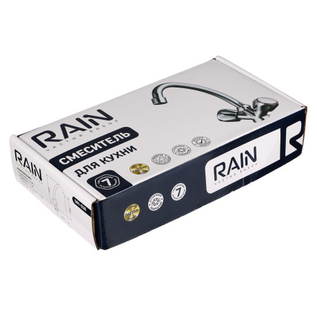 RAIN Смеситель для кухни, кран-буксы 1/2, гайка, латунь, хром