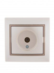 Lezard Мира роз. TV СУ 1 мест. перламутр с коричн. вставкой (RG6,оконечн.) (корпус PC) 701-3031-130