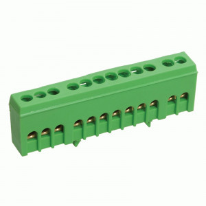 REXANT Шина PE "земля" на DIN-рейку 6x9 мм 12 отв 80А, инд.шк 11-2322