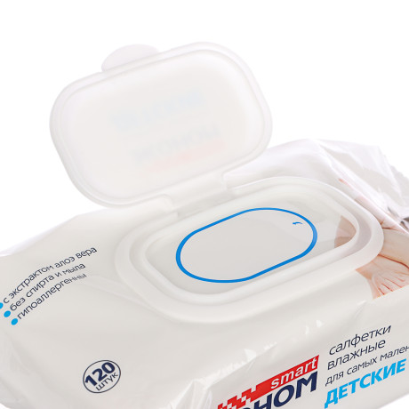 СМАРТ Эконом Салфетки влажные детские, с клапаном, 120шт