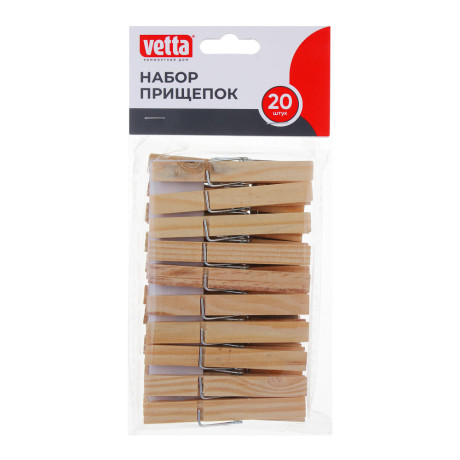 Набор прищепок тм VETTA, натуральное дерево, 20шт