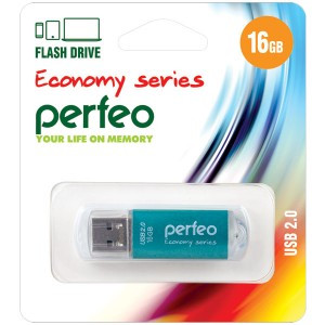 Флэш-диск USB 16GB Perfeo E01 Green economy series