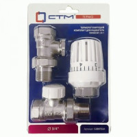 СТМ ТЕРМО Термостатический комплект для радиатора прямой в блистере 3/4&quot; CARKTS34