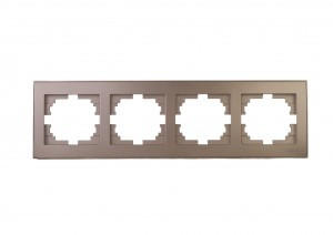 Lezard RAIN рамка 4 мест. гориз. бронза матовый (PC) 703-3131-149