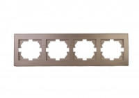 Lezard RAIN рамка 4 мест. гориз. бронза матовый (PC) 703-3131-149