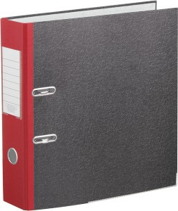 Папка-регистратор 75 мм Attache мрамор,мет.уг.,красный корешок 1057405