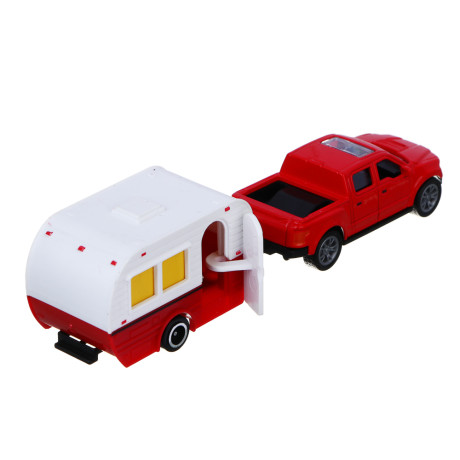 ИГРОЛЕНД Машина с прицепом "Автокемпер", инерция, металл, ABS, 21,5х5,3х6,9 см, 10 дизайнов