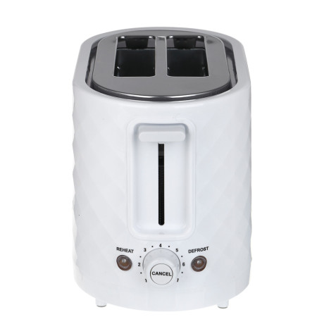 LEBEN Тостер, 650 Вт, 2 слота, режим разморозки, поддон для крошек, пластик, металл, белый