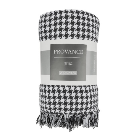 PROVANCE Special Плед хлопок, 200х220см, черно-белый