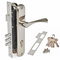 Замок врез 2223/60-CR  Apecs (хром) с ручками, личина-60мм  \20