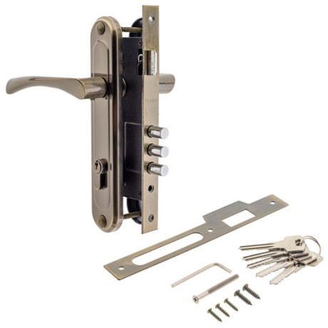 Замок врез 2223/70-AB  AVERS (бронза) с ручками, личина-70мм  \10