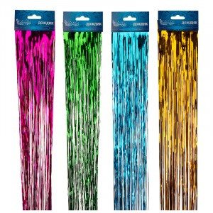 Дождик двухслойный прямой цветной 200мм 1,7м (10!) Волшебная страна