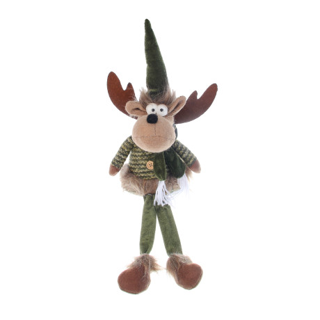 СНОУ БУМ Фигура декоративная "Олень" 35+20 см, полиэстер, зеленый