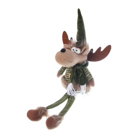 СНОУ БУМ Фигура декоративная "Олень" 35+20 см, полиэстер, зеленый