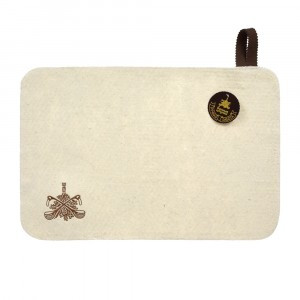 Коврик банный белый 49,5*33см, с вышитым логотипом, 41416 Банные Штучки, войлок 100%