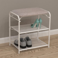 Подставка д/обуви (пвл) Гранада13 НБК (2полки с сиден) 45*30*50см (белый) ПДОГ13СНБКБ под заказ ЗМИ