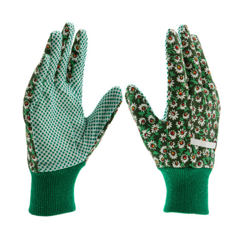 Перчатки садовые х/б ткань с ПВХ точкой, манжет, S Palisad