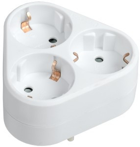 IEK разветвитель (тройник) Т-01/03 3роз. 16А треугольный белый WTP10-16-03-Z-K01