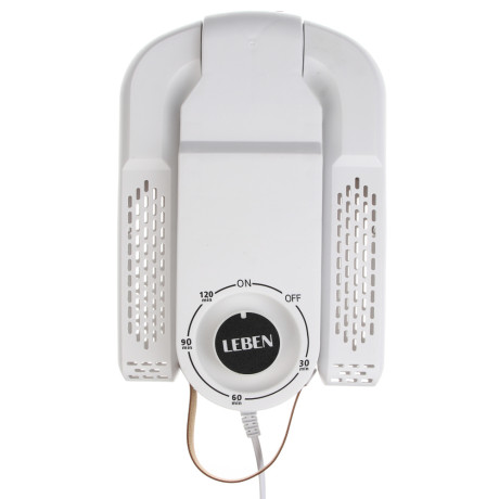 LEBEN Сушилка для обуви, от сети 220В, 150Вт, таймер, обдув, ультрафиолет, белый