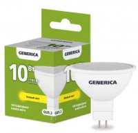 GENERICA лампа св/д MR16 GU5.3 10W(1000lm) 3000K 2K 50x52 матов. LL-MR16-10-230-30-GU5-G