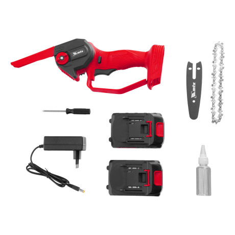 Цепная мини-пила аккумуляторная, MCS-100, шина 100 мм, Li-Ion, 20 В MTX