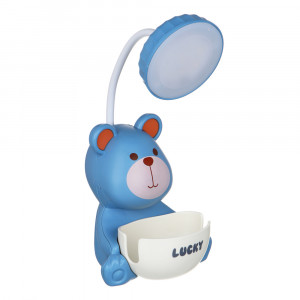 Светильник LED 3 в 1 &quot;Мишка&quot;, подст. для тел. и ручек, точилка с конт., ABS, 10х10х24,5 см, USB, 3 дизайна