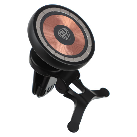 BY Держатель телефона на дефлектор с беспроводной зарядкой, 15Вт, магн.креп.MAG, прозр.стекл.панель