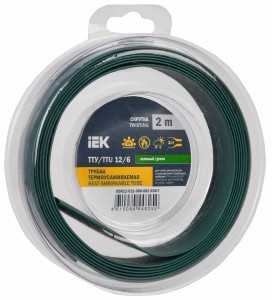 IEK термоусадка трубка ТТУ нг-LS 12/6 зеленая (2м/упак, цена за уп) ТУТ UDR12-012-006-002-K06-T