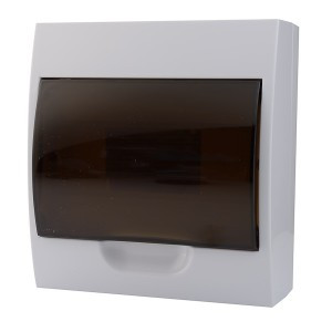 Lezard LUXRAY бокс (корпус) пластик ЩРН-П- 6 мод. навесной БЕЛЫЙ с дымчатой дверцей IP40