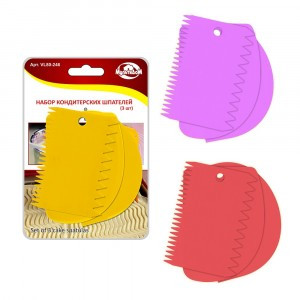 Шпатель кондитерский, 3шт/уп, цена за уп (кратность 6шт!!!) пластик VL80-246 Мультидом