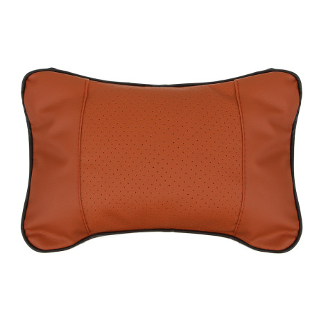 РОКОТ Подушка на подголовник косточка, компакт, 25x15см, экокожа, коричневый