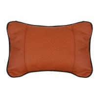 РОКОТ Подушка на подголовник косточка, компакт, 25x15см, экокожа, коричневый