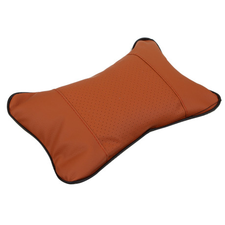 РОКОТ Подушка на подголовник косточка, компакт, 25x15см, экокожа, коричневый