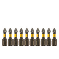 Бита IMPACT, PH1x25 мм, лазерная обработка шлица, сталь S2, 10 шт., Е 6,3 Denzel